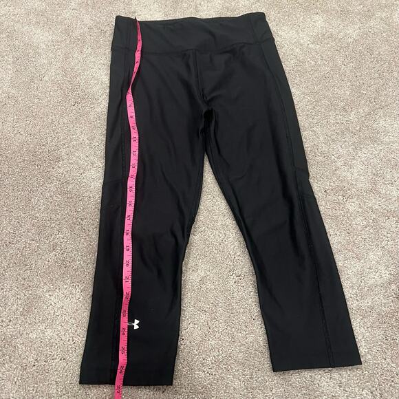 Under Armour Womens Compressions Cropped Black Workout Pant Size Small - Picture 6 of 9